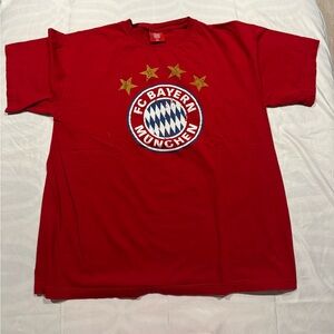 Official Vintage Big Logo Red FC Bayern Munich T-Shirt XXL Excellent Condition